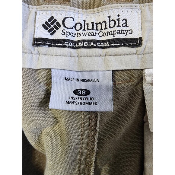 Columbia Sportswear Co. Men's Size 38 Khaki Chino Shorts Embroidered Pocket Logo - Picture 3 of 16